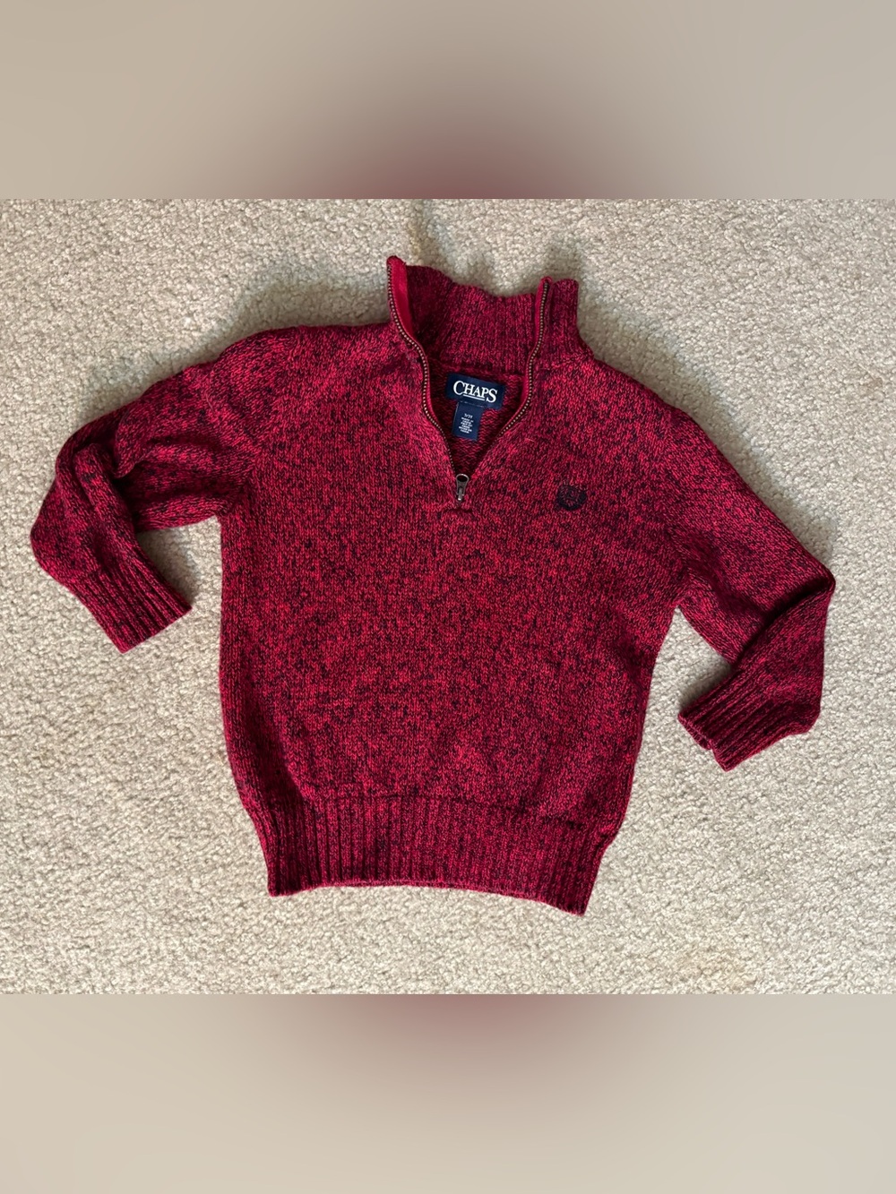 Chaps Kids Half-Zip Sweater Pullover in Maroon